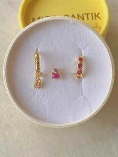 Goodie box med guld og pink nuancerede øreringe